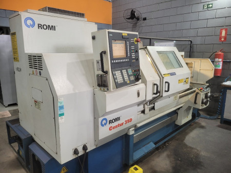 TORNO ROMI CENTUR 35-D, COMANDO CNC, SIEMES 802D, ANO 2012, CAPACIDADE: 520 MM X  250 MM, ENTRE PONTAS 1500 MM, ACESSORIOS: PLACA E CONTRA PONTO HIDRÁULICA, KIT MULTIPLIC, PORTA FERRAMENTAS DE 8 POSIÇÕES, EQUIPAMENTO POUCO USO, VALOR R$ 249.000,00
